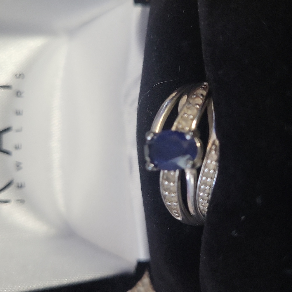 Kay Jewelers Sapphire Blue and Silver Ring
